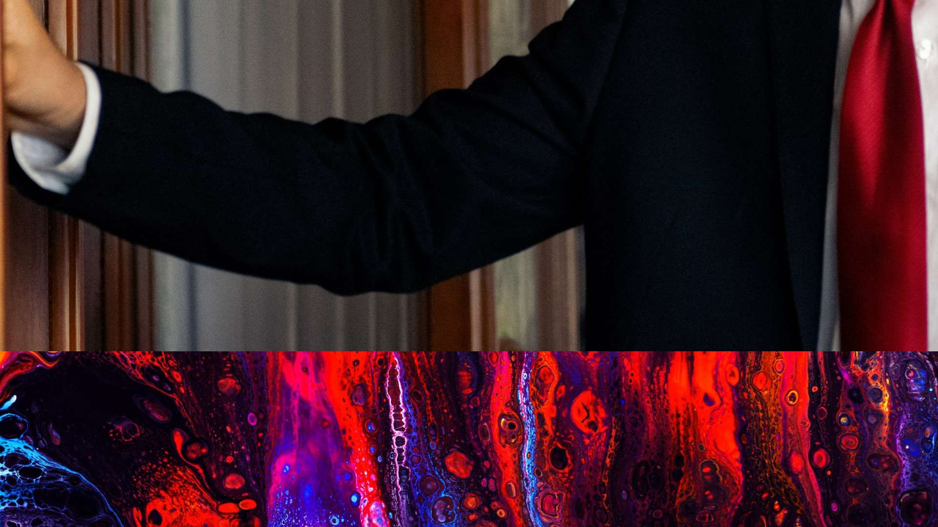 Abstract Art Overlay on Person in Suit for Modern Debt Restructuring: Empowering Your Team to Navigate Financial Challenges