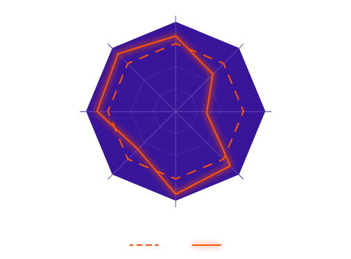 Finsimco's assessment report compares each candidate's skill profile against the top 5% of the benchmark pool