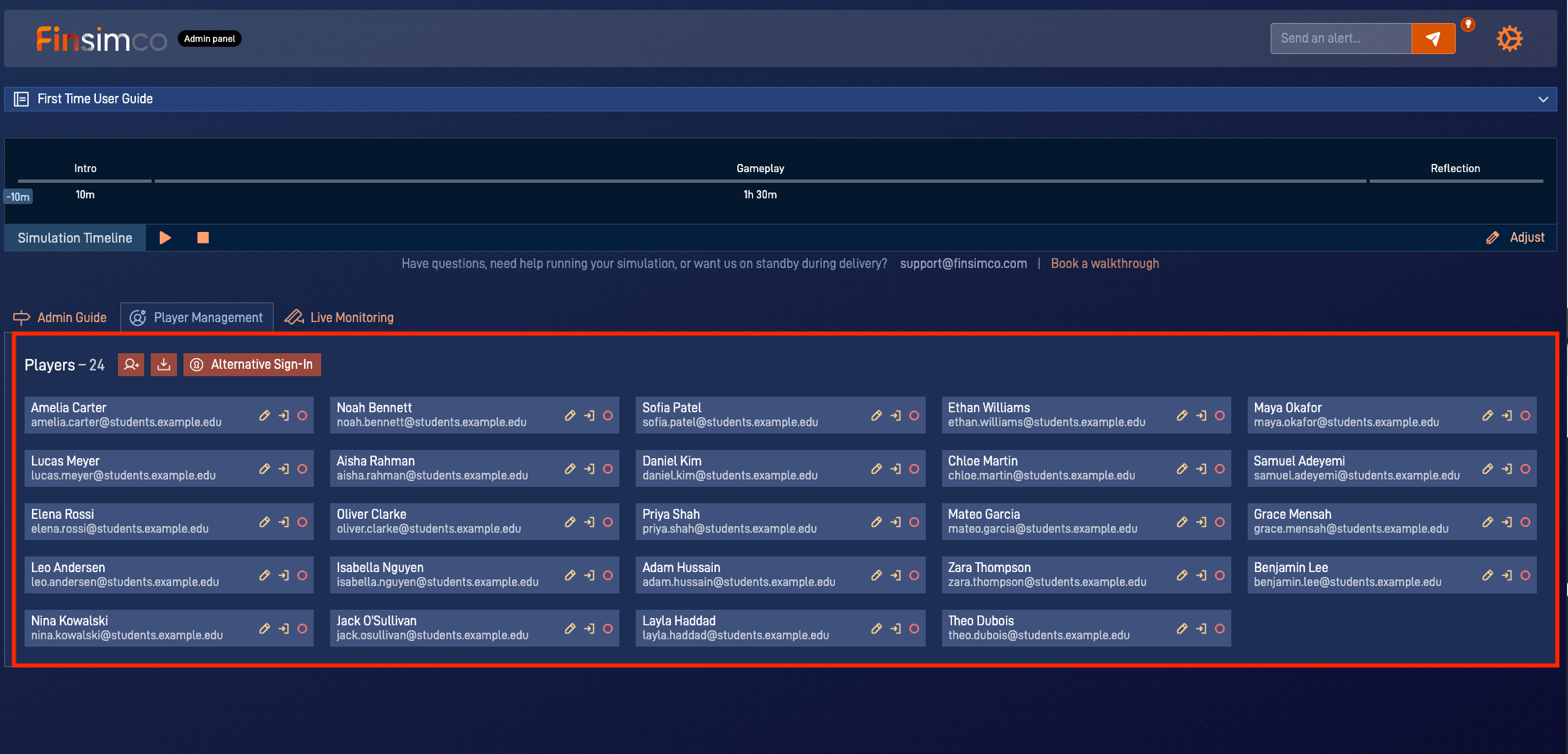 Go To Market admin panel showing how to set up participants