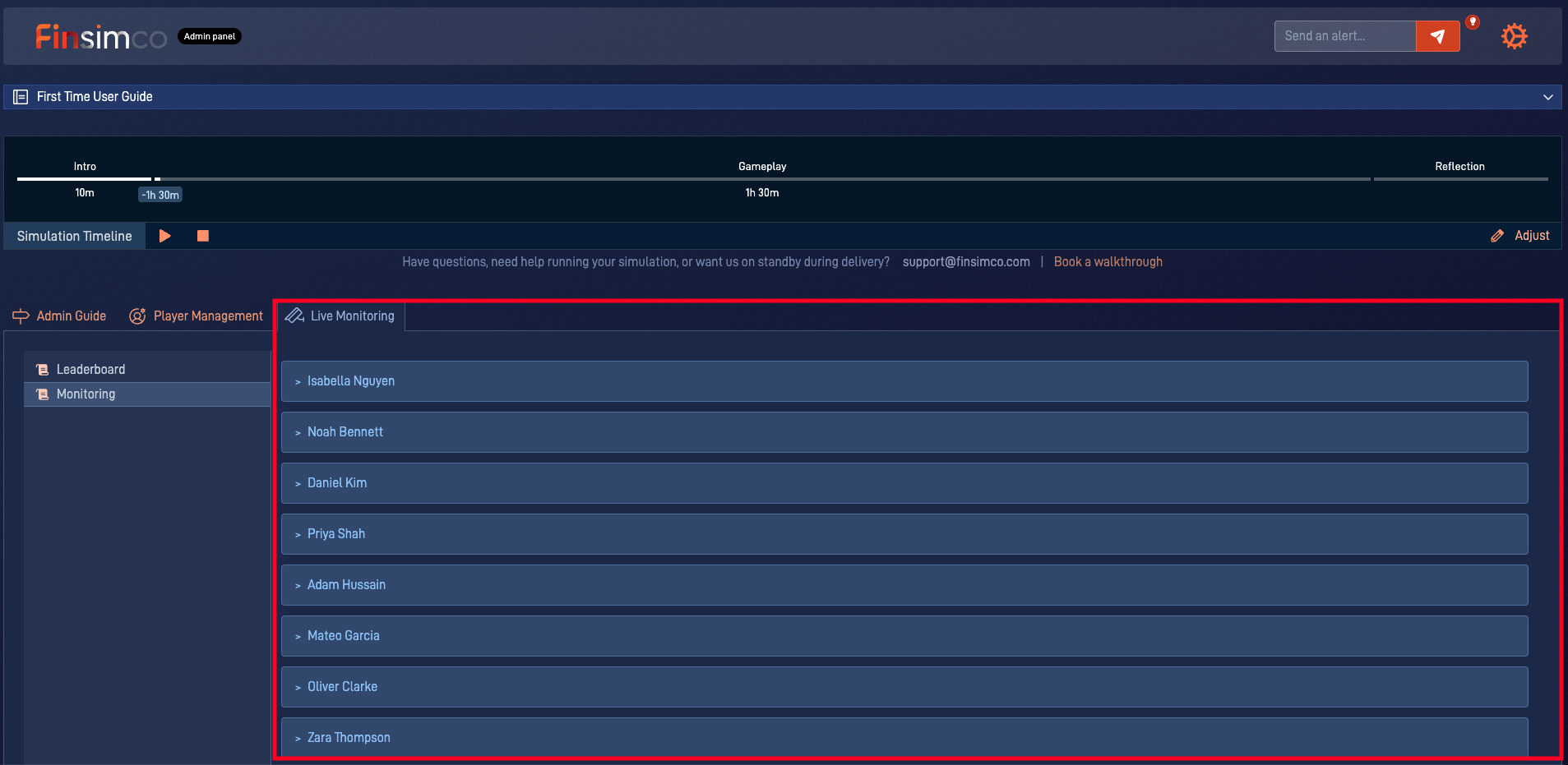 Go To Market admin panel showing how to monitor and prepare the debrief