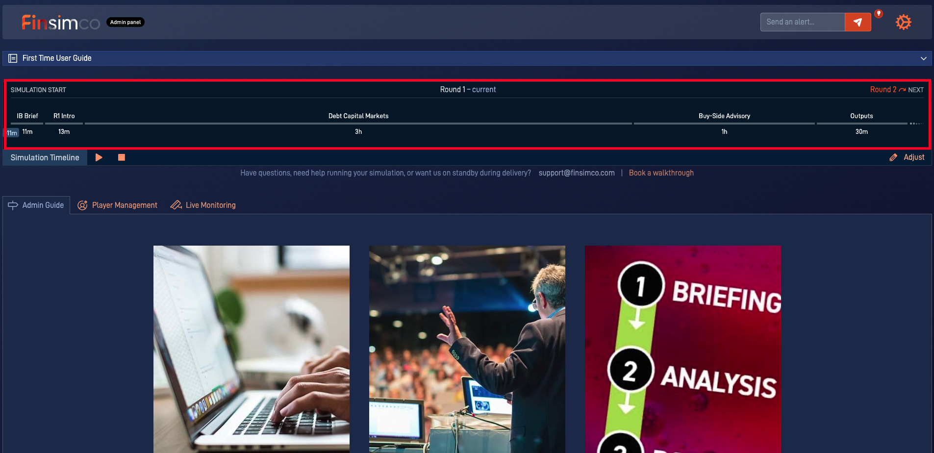 Investment Banking simulation showing how to control the transaction timeline