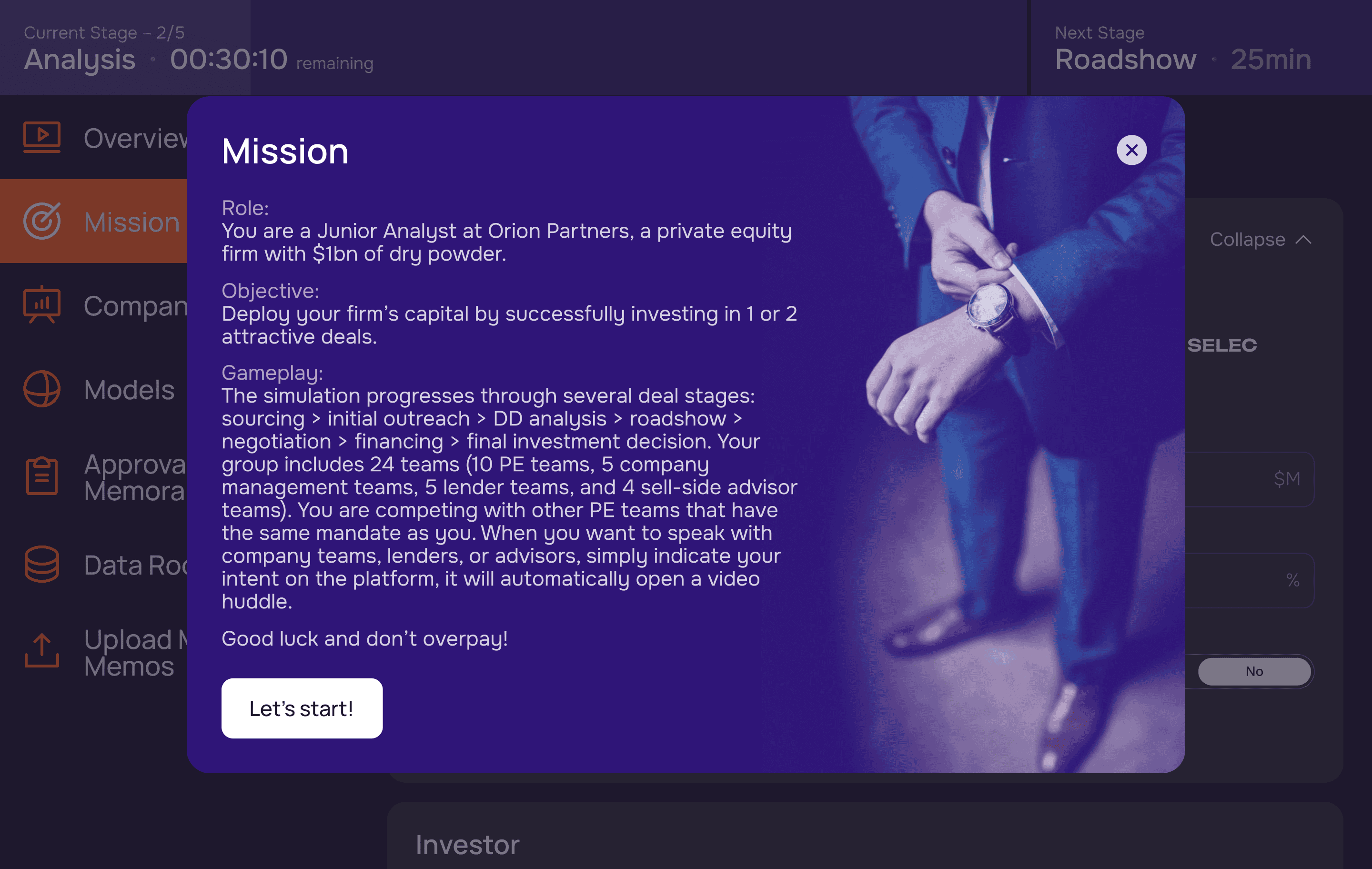 Junior Analyst Onboarding Mission Screen