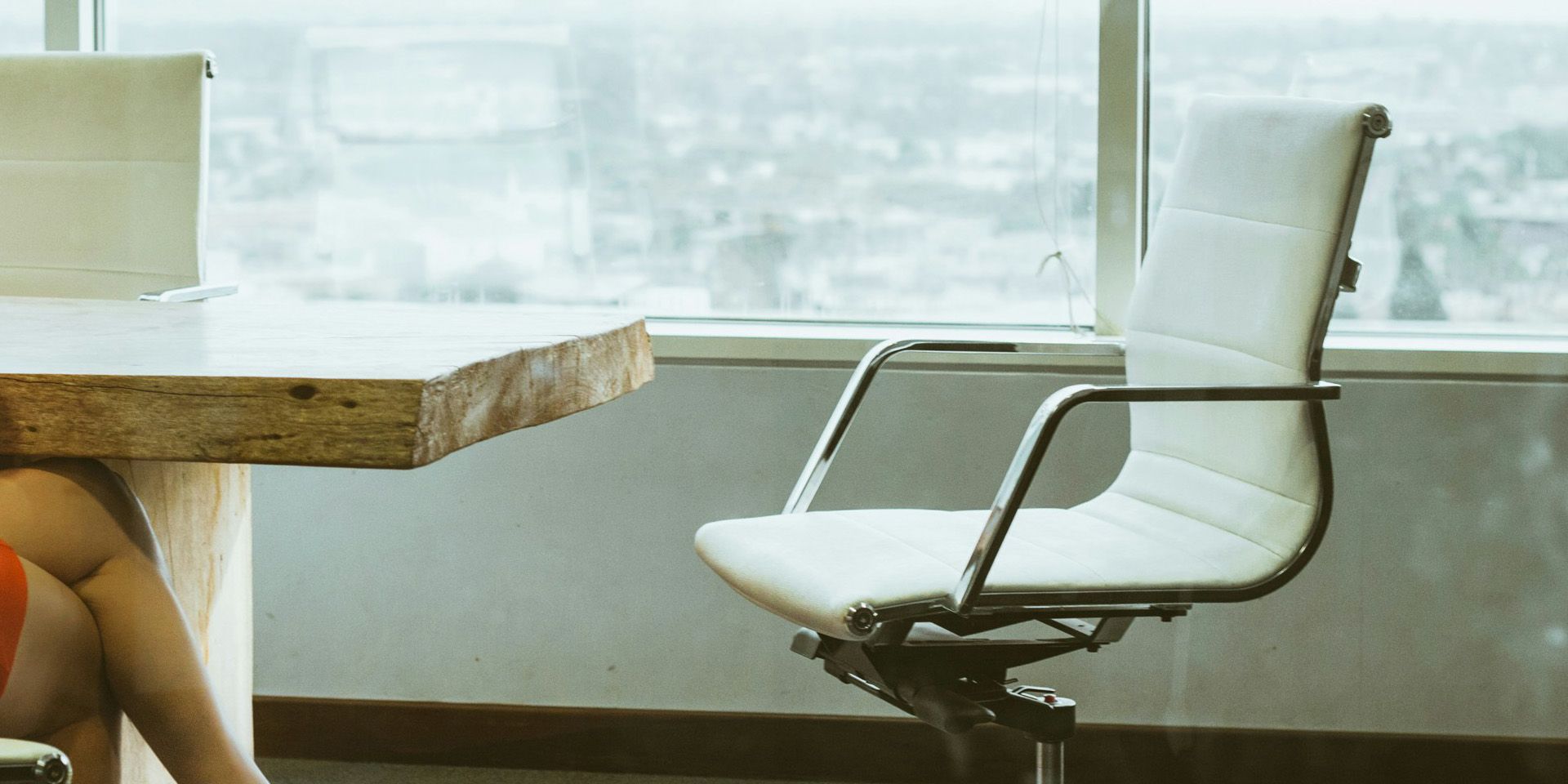 Office Chair by Window for Using Training Simulations to Screen Job Candidates
