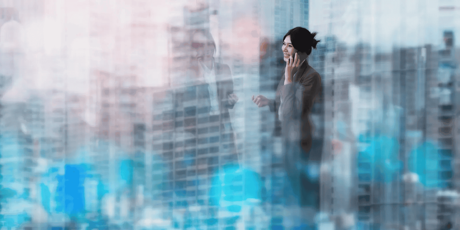Professional Woman on Phone in City for Recruitment
