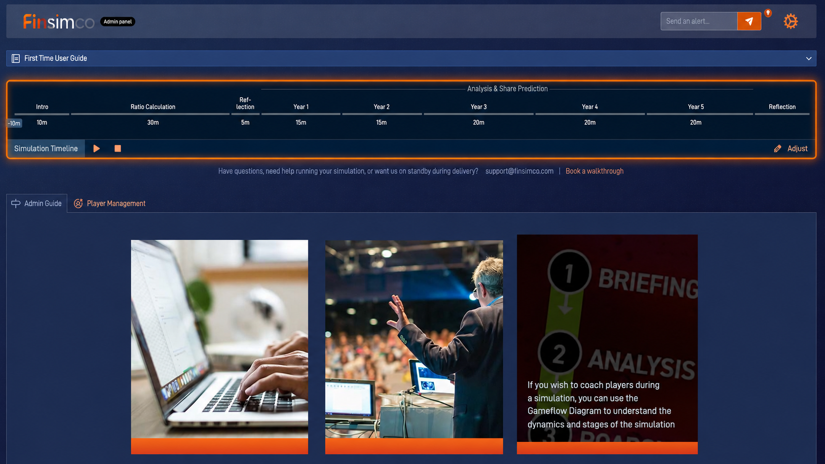 Financial Statement Analysis simulation showing how to control the simulation timeline